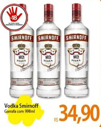 Atacadão Vodka Smirnoff 998ml oferta