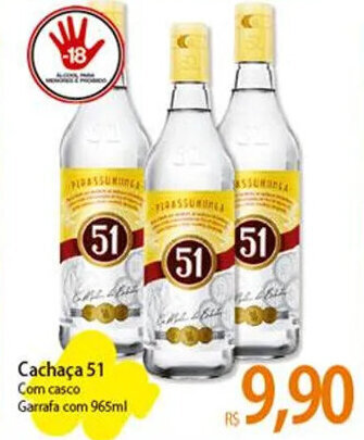 Atacadão Cachaça 51 965ml oferta