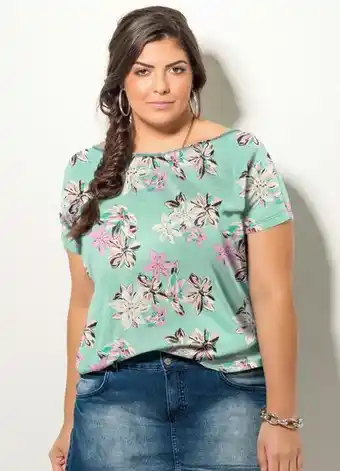 Posthaus Quintess - blusa com mangas curtas floral verde oferta