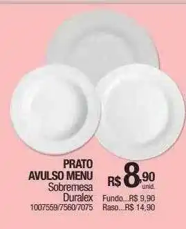 Prato avulso menu duralex