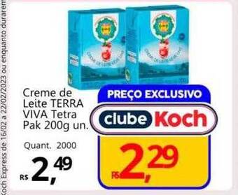 Supermercados Koch Creme de leite terra viva tetra pak oferta