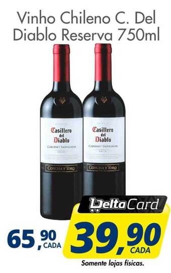 Delta Supermercados Vinho chileno c. del diablo reserva oferta
