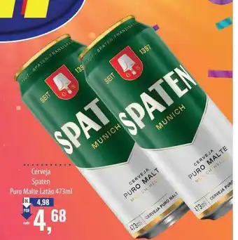 Supermercados BH Cerveja spaten puro malte latão oferta