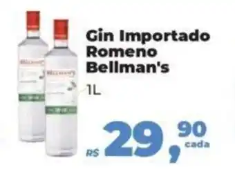 Supermercados Mateus Gin Importada Romeno Bellman's 1L oferta