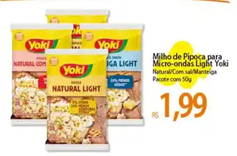 Atacadão Milho de Pipoca para Micro Ondas Light Yoki 50g oferta