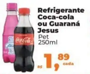 Supermercados Mateus Refrigerante Coca Cola ou Guaraná Jesus 250ml oferta