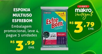 Supermercado Precito Esponja Multiuso Esfrebom leve 4 pague 3 oferta