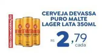 Bahamas Supermercados Cerveja devassa Puro Malte Lager Lata 350ml oferta