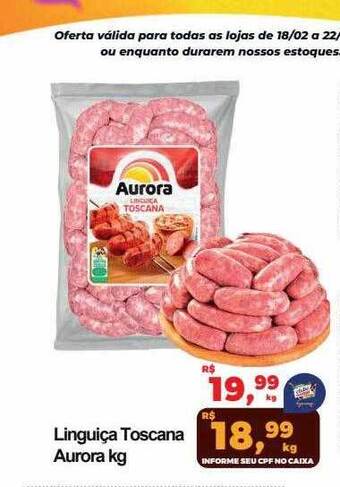 Semar Supermercado Linguiça toscana aurora kg oferta