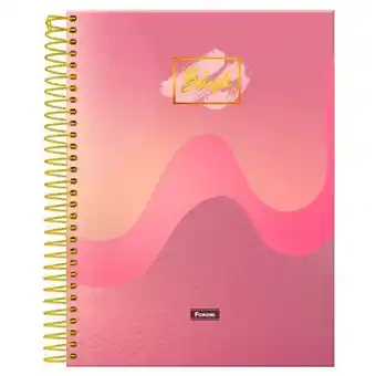Caderno capa dura universitário blush foroni 80 folhas
