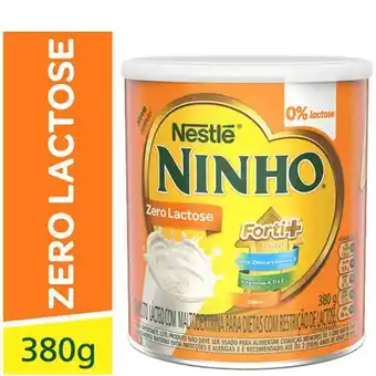 Super Lagoa Leite em pó ninho zero lactose lata 380g oferta