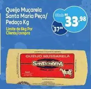 GoodBom Queijo muçarela santa maria peça-pedaço kg oferta