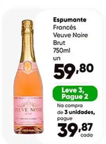 Espumante francês veuve noire brut leve 3 pague 2