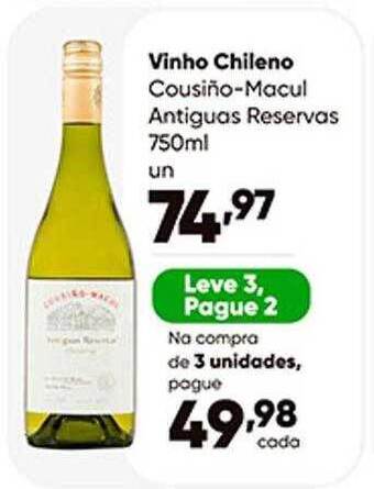 Zaffari Vinho chileno cousiño-macul antiguas reservas leve 3 pague 2 oferta