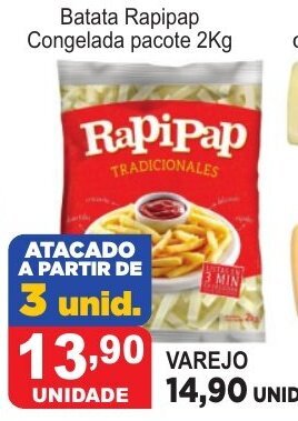 Batata Rapipap Congelada pacote 2kg