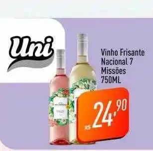 Supermercados Pague Menos Vinho frisante nacional 7 missões oferta