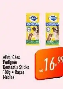 Supermercados Pague Menos Alim. cães pedigree dentastix sticks oferta