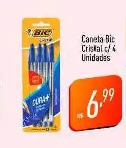 Supermercados Pague Menos Caneta bic cristal c-4 unidades oferta