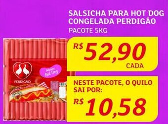 Assaí Atacadista Salsicha para Hot Dog congelada Perdigão 5kg oferta