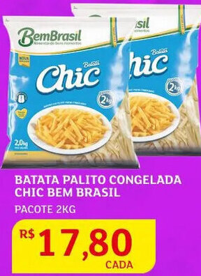 Assaí Atacadista Batata Palito Congelada Chic Bem Brasil 2kg oferta