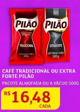 Assaí Atacadista Café Tradicional ou Extra Forte Pilão 500g oferta