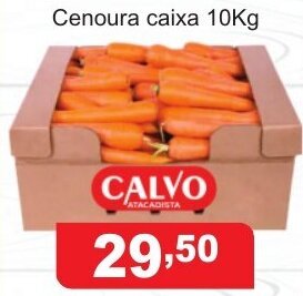 Calvo Atacadista Cenoura caixa 10kg oferta