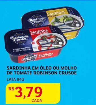 Sardinha em Óleo Ou Molho de Tomate Robinson Crusoe 84g