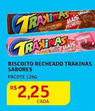 Assaí Atacadista Biscoito Recheado Trakinas Sabores 126g oferta