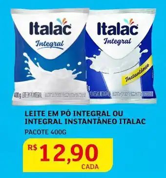 Assaí Atacadista Leite em pó Integral ou Integral Instantáneo Italac 400g oferta