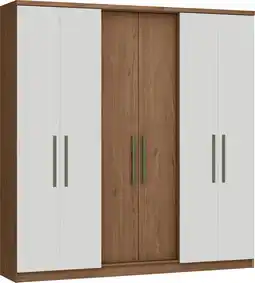 Roupeiro/guarda roupa 6 portas nova york castro macadâmia/blanc