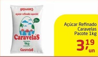 Tenda Atacado Açúcar refi nado caravelas pacote 1kg oferta