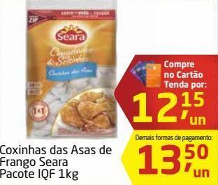 Tenda Atacado Coxinhas das asas de frango seara pacote iqf 1kg oferta