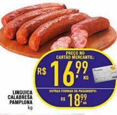 Mercantil Rodrigues Linguiça calabresa pamplona kg oferta