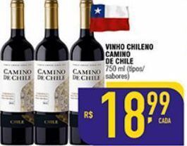 Vinho chileno camino de chile 750ml