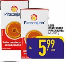 Mercantil Rodrigues Leite condensado piracanjuba 395g oferta