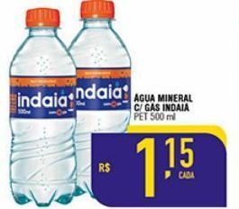 Mercantil Rodrigues Água mineral c/gas indaiá 500ml oferta