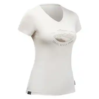Camiseta feminina de trekking travel 100