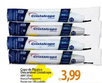 Copo de Plástico Descartável Cristalcopo 200ml