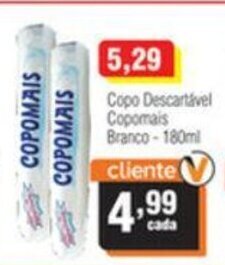 Copo descartável Copomais Branco 180ml