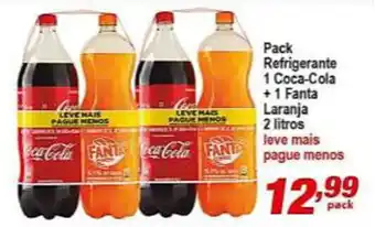 Pack refrigerante 1 Coca Cola + 1 Fanta Laranja 2L