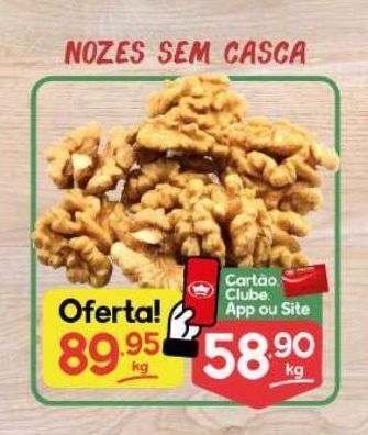 Supermercados Princesa Nozes sem casca kg oferta