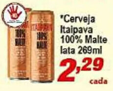 Peri Supermercado Cerveja Itaipava 100% Malte lata 269ml oferta