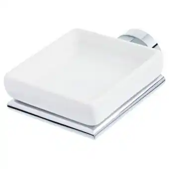 Saboneteira parede metal e cerâmica quadrada slim deca
