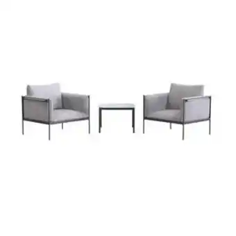 Leroy Merlin Conjunto para jardim levo aço 3 peças cinza naterial oferta