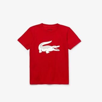 Lacoste Camiseta infantil lacoste sport com estampa grande de crocodilo, em jérsei tecnológico oferta