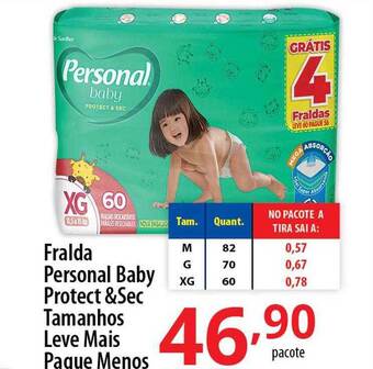 Akki Atacadista Fralda personal baby protect & sec tamanhos oferta