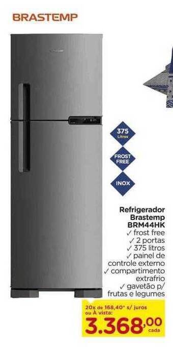 Carrefour Refrigerador brastemp brm44hk oferta