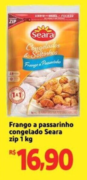Extra Supermercado Frango a Passarinho Congelado Seara zip 1kg oferta