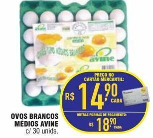 Mercantil Rodrigues Ovos brancos médios avine 30un oferta
