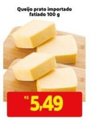 Extra Supermercado Queijo Prato Importado fatiado 100g oferta